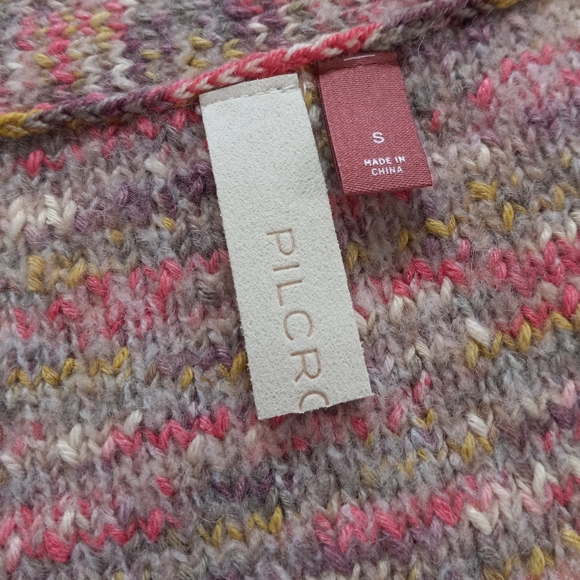 Anthropologie Pilcro Oversized Deep V-neck Sweater Heather Multi S - Picture 9 of 14